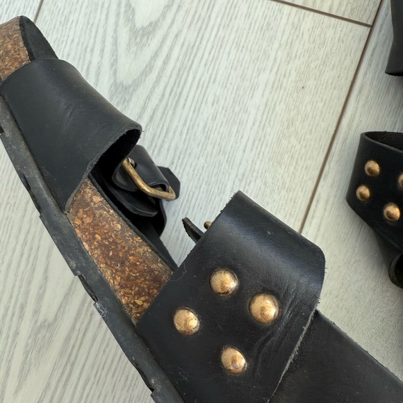 Saint Laurent 37.5 Jam Flat Slingback sandals black leather gold luxury summer - Picture 10 of 16